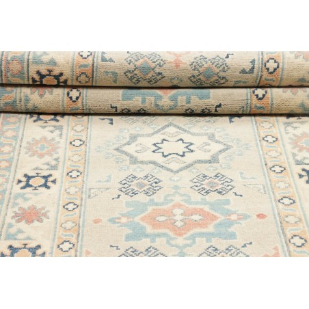 Tappeto Kazak Afghanistan bianco azzurro 83x294