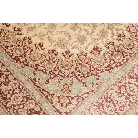 Tappeto Ghom seta Persia marrone giallo 132x200