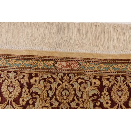 Tappeto Ghom seta Persia marrone giallo 132x200