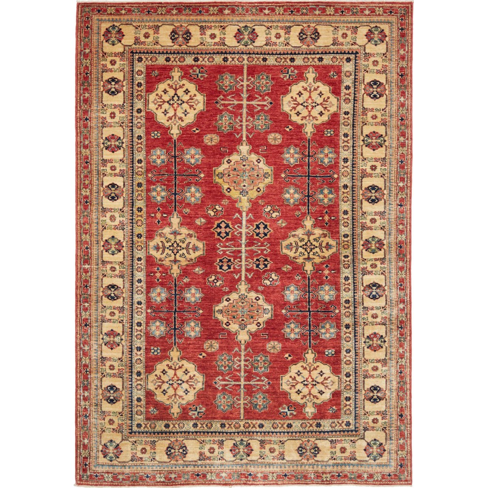 Tappeto Kazak Fine Pakistan rosso giallo 166x242