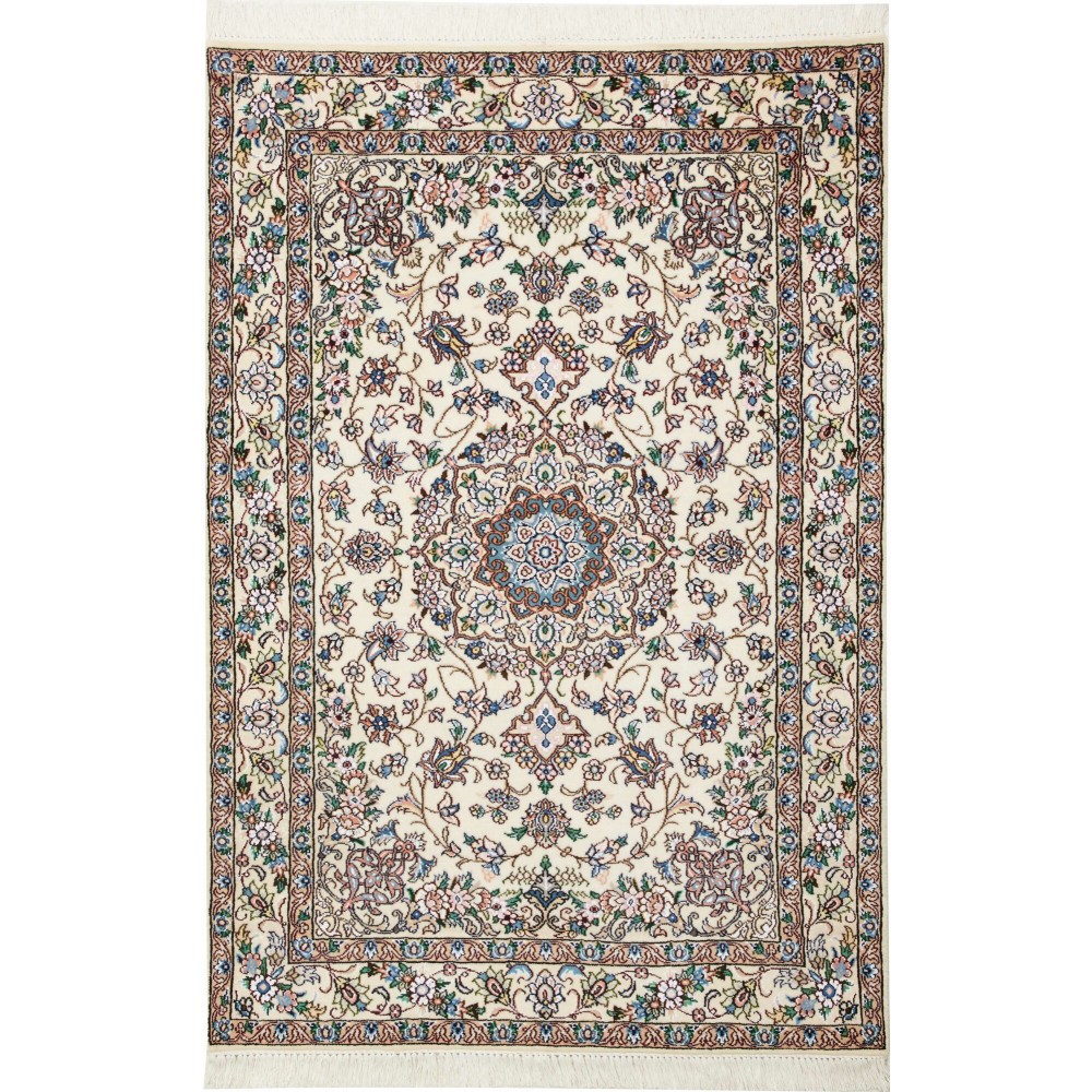 Tappeto Nain 9La Persia bianco verde 107x156 Tappeto Nain 9La Persia bianco verde 107x156