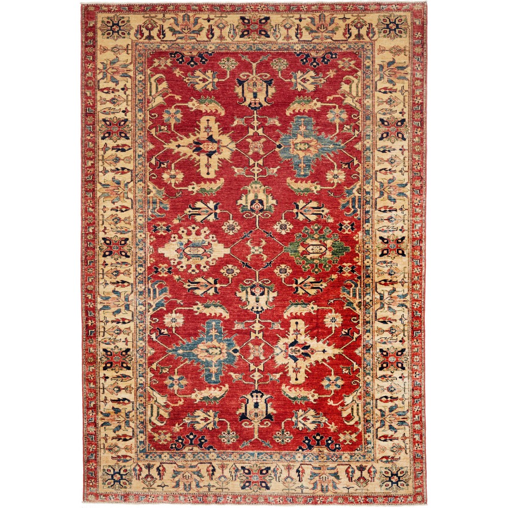 Tappeto Kazak Fine Pakistan rosso giallo 204x299