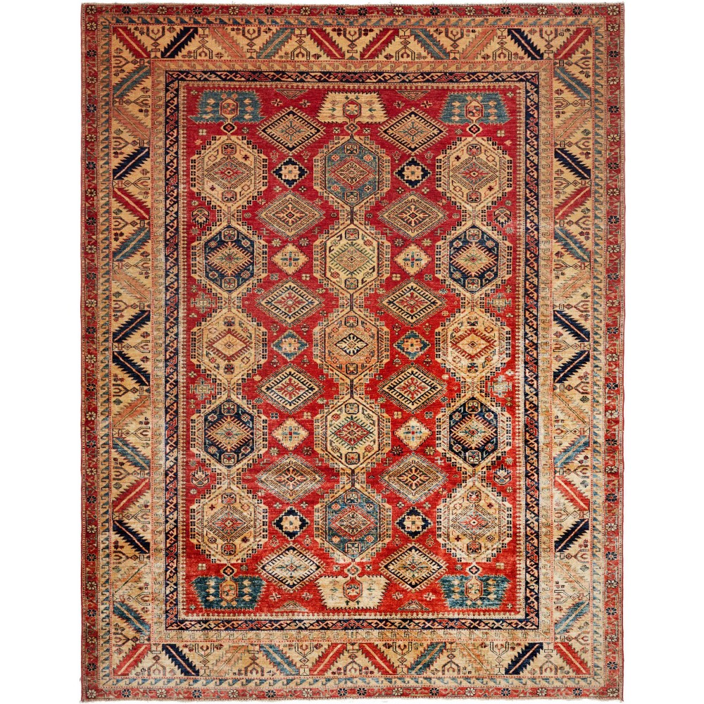 Tappeto Kazak Fine Pakistan arancione blu 275x352