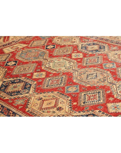 Tappeto Kazak Fine Pakistan arancione blu 275x352