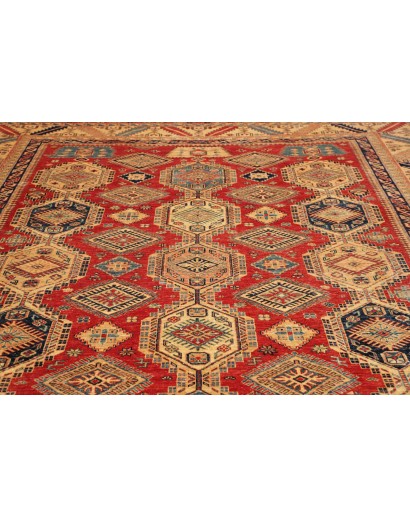 Tappeto Kazak Fine Pakistan arancione blu 275x352