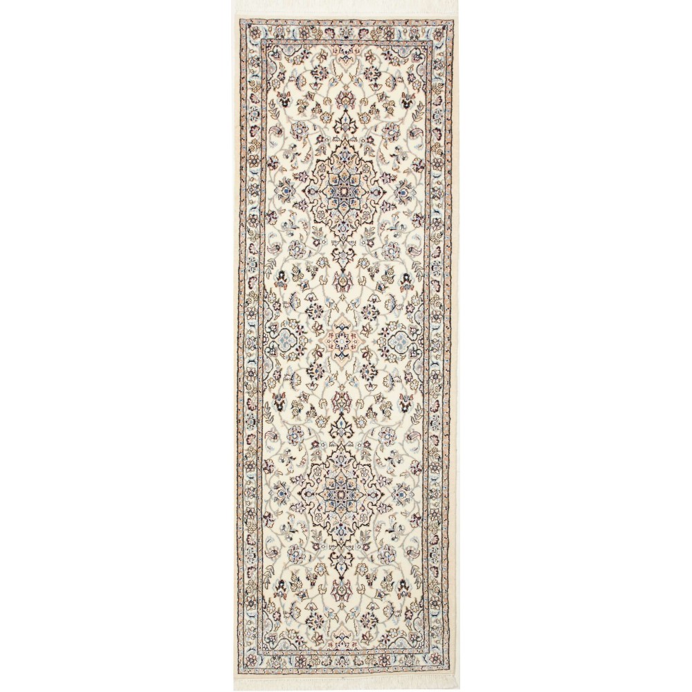 Tappeto Nain 9La Persia bianco verde 69x217 Tappeto Nain 9La Persia bianco verde 69x217