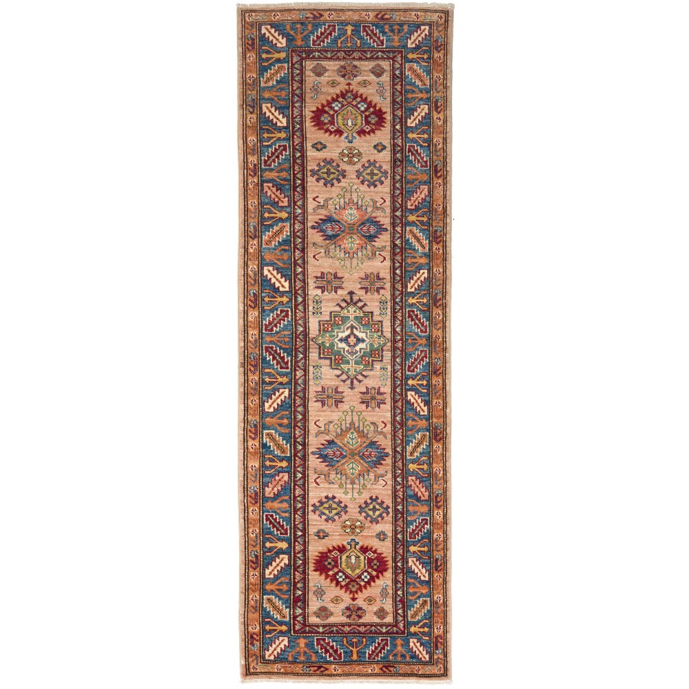 Tappeto Kazak Fine Pakistan marrone grigio 59x193