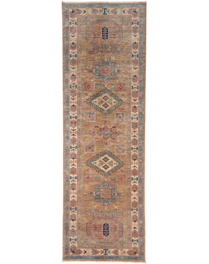 Tappeto Kazak Fine Pakistan marrone grigio 76x249