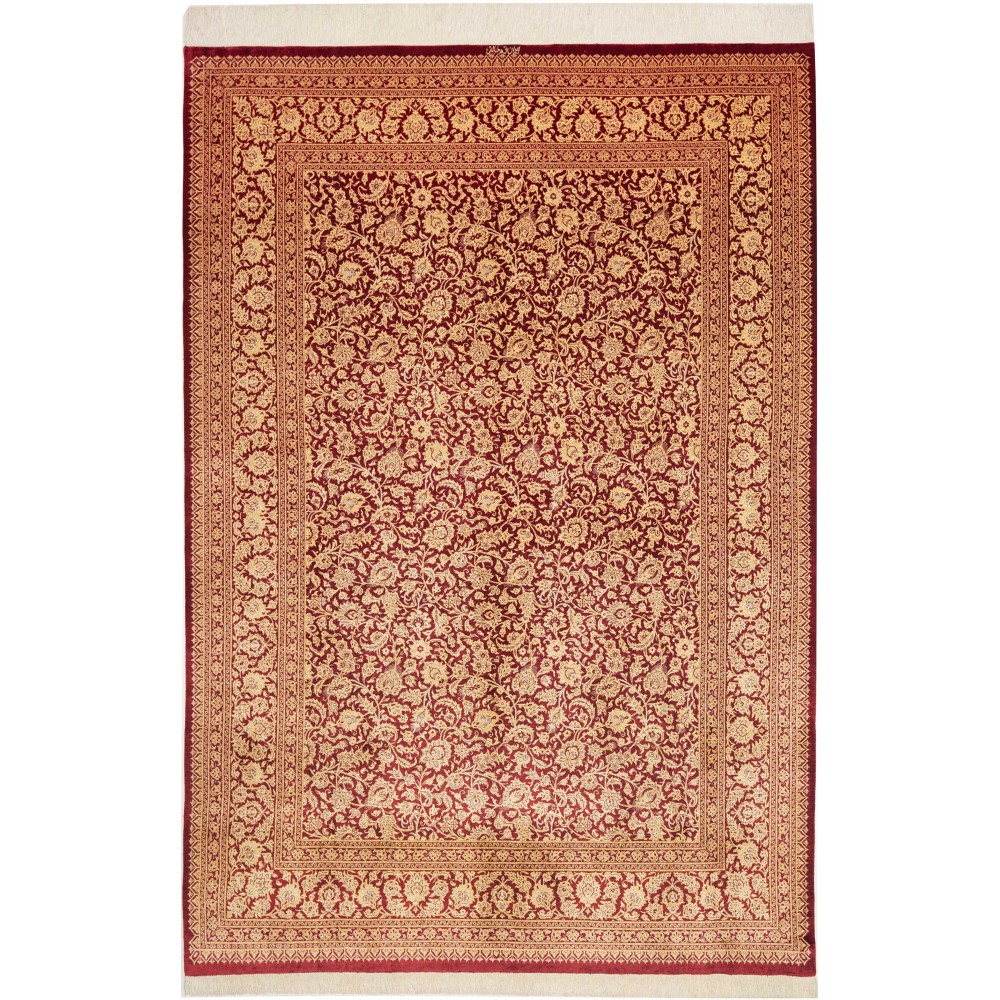 Tappeto Ghom seta Persia marrone 162x240