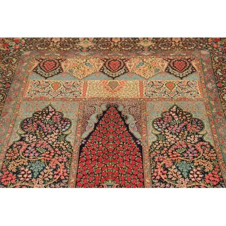 Tappeto Ghom seta Persia bianco blu 139x200