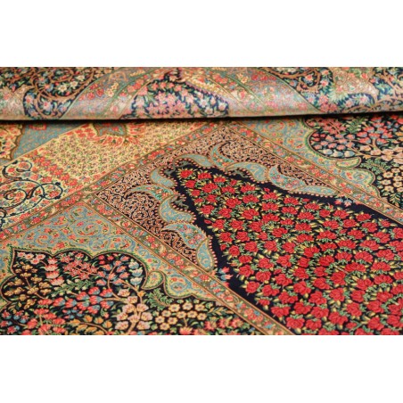 Tappeto Ghom seta Persia bianco blu 139x200