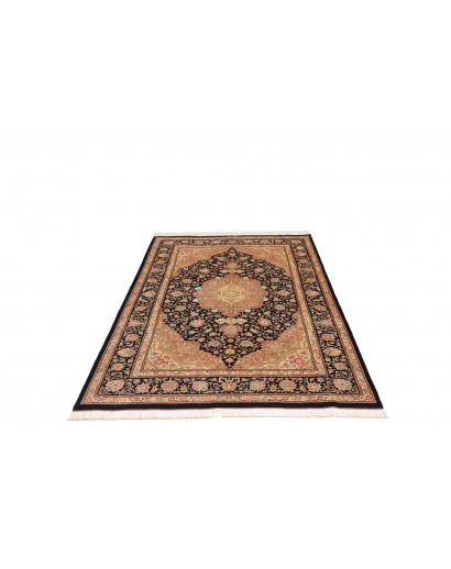 Tappeto Ghom seta Persia marrone bianco 136x192