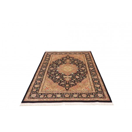 Tappeto Ghom seta Persia marrone bianco 136x192