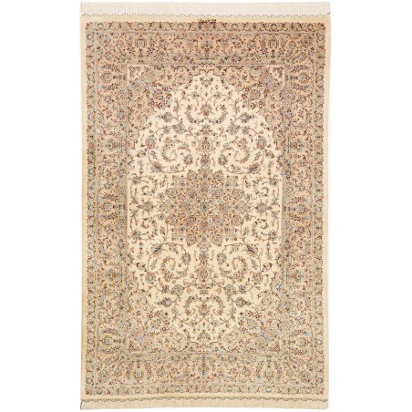 Tappeto Ghom seta Persia giallo 126x198