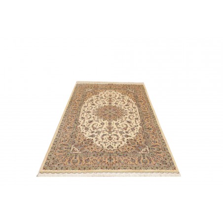 Tappeto Ghom seta Persia giallo 126x198