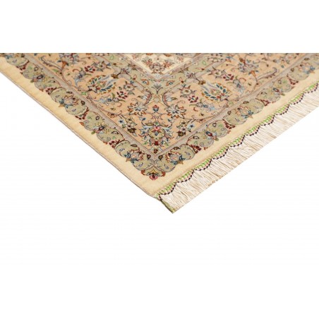 Tappeto Ghom seta Persia giallo 126x198