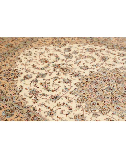 Tappeto Ghom seta Persia giallo 126x198