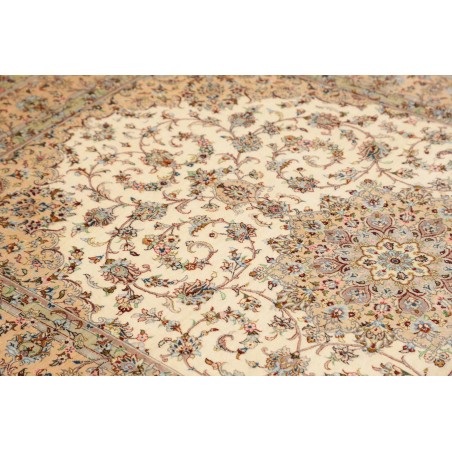 Tappeto Ghom seta Persia giallo 126x198