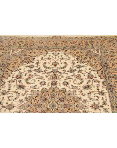 Tappeto Ghom seta Persia giallo 126x198