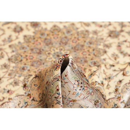 Tappeto Ghom seta Persia giallo 126x198