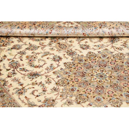 Tappeto Ghom seta Persia giallo 126x198