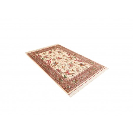 Tappeto Ghom seta Persia giallo marrone 133x198