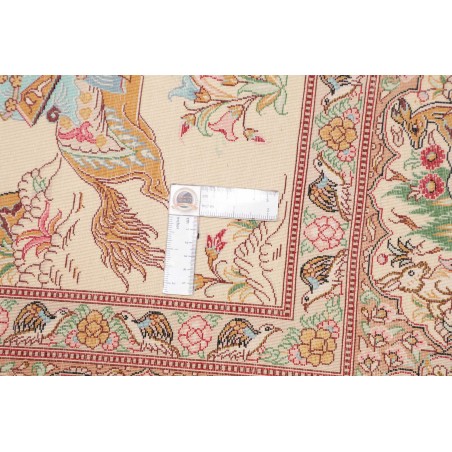 Tappeto Ghom seta Persia giallo marrone 133x198