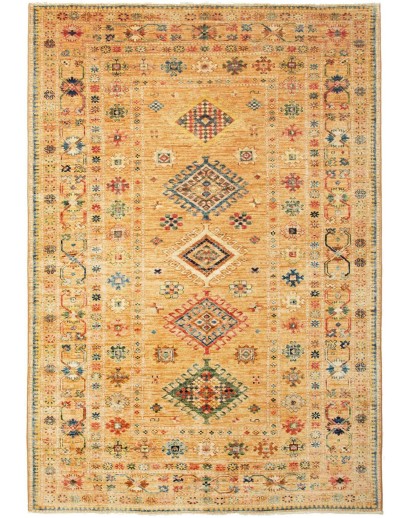 Tappeto Kazak Fine Pakistan marrone verde 147x214