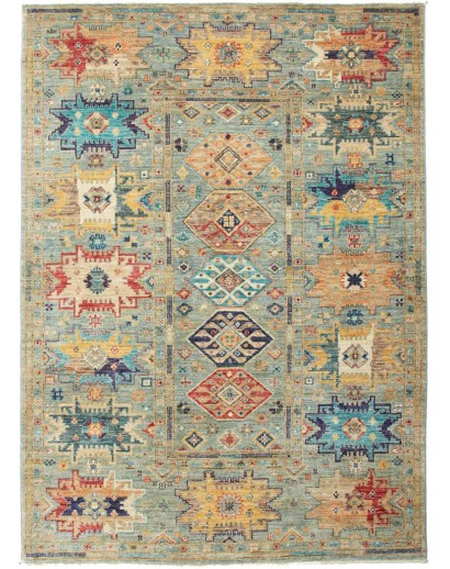 Tappeto Tribal Pakistan marrone azzurro 149x206