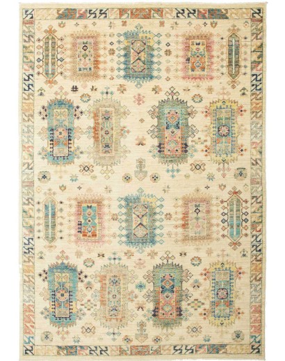 Tappeto Tribal Pakistan beige verde 147x212