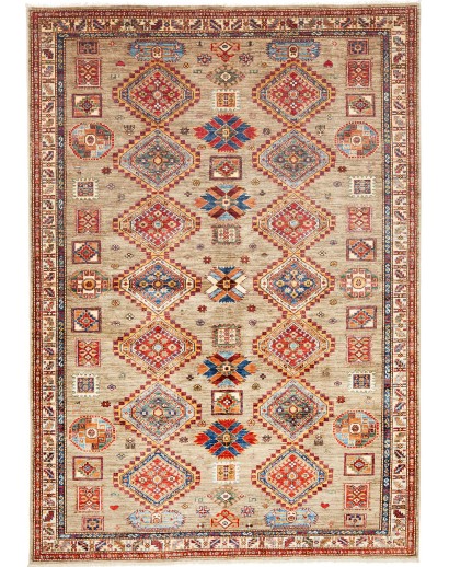 Tappeto Kazak Fine Pakistan marrone grigio 178x262