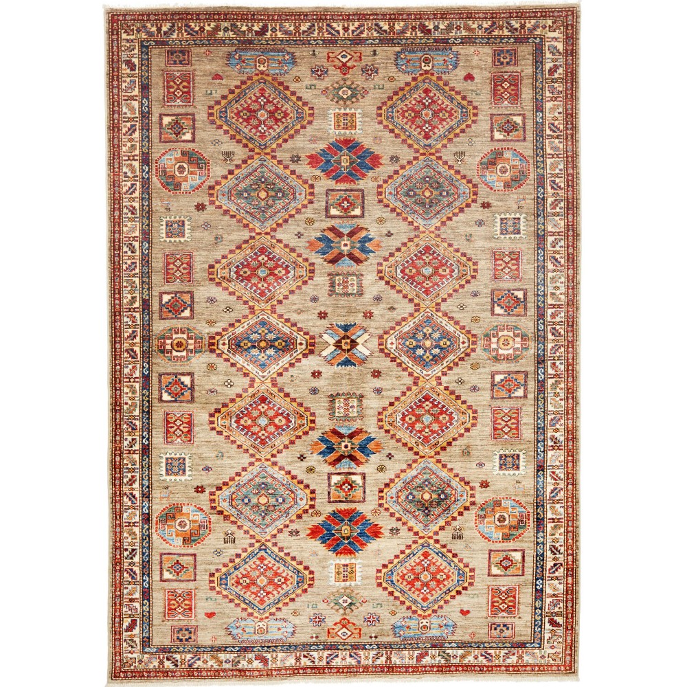 Tappeto Kazak Fine Pakistan marrone grigio 178x262