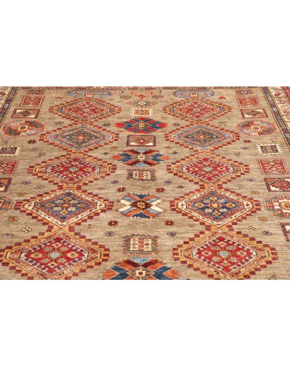 Tappeto Kazak Fine Pakistan marrone grigio 178x262