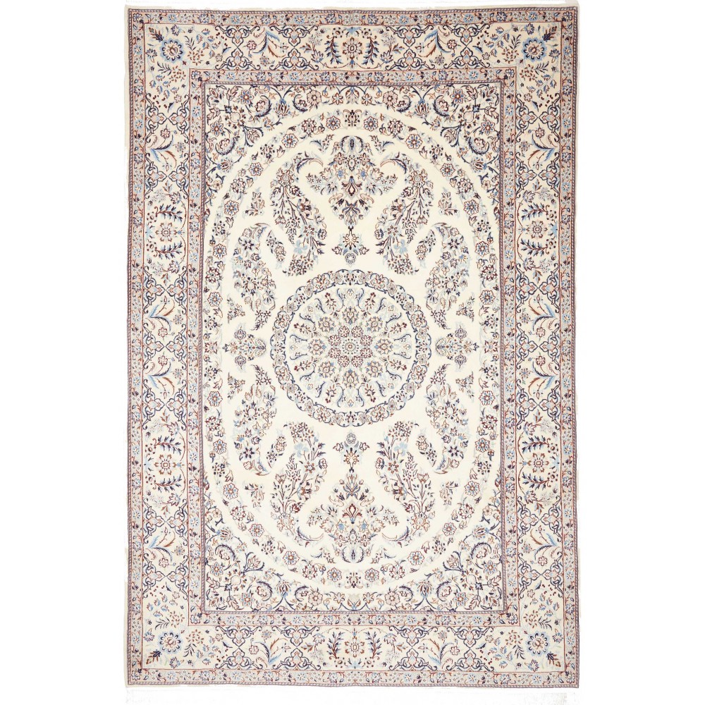 Tappeto Nain 9La Persia bianco azzurro 206x308