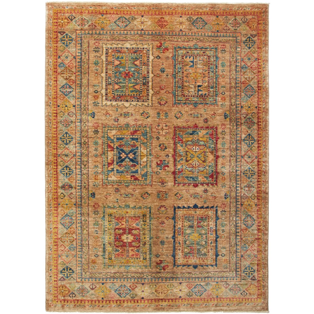 Tappeto Tribal Pakistan arancione grigio 151x208 Tappeto Tribal Pakistan arancione grigio 151x208