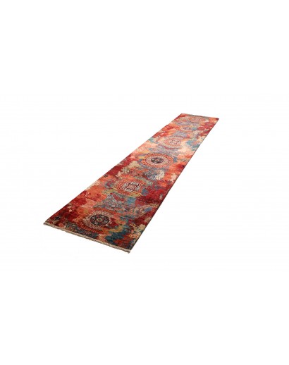 Tappeto Mona Pakistan rosso grigio 72x358