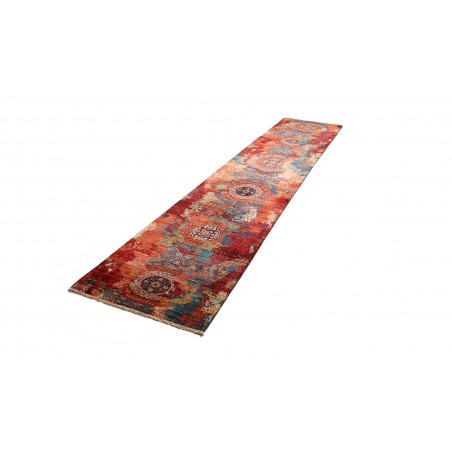Tappeto Mona Pakistan rosso grigio 72x358