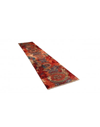 Tappeto Mona Pakistan rosso grigio 72x358
