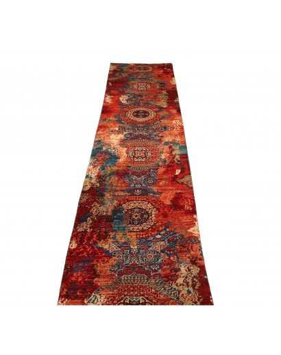 Tappeto Mona Pakistan rosso grigio 72x358