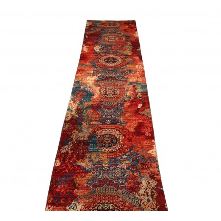 Tappeto Mona Pakistan rosso grigio 72x358