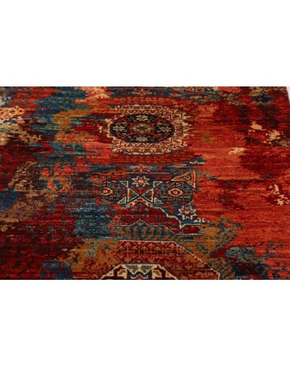 Tappeto Mona Pakistan rosso grigio 72x358