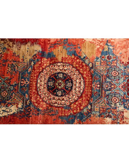 Tappeto Mona Pakistan rosso grigio 72x358