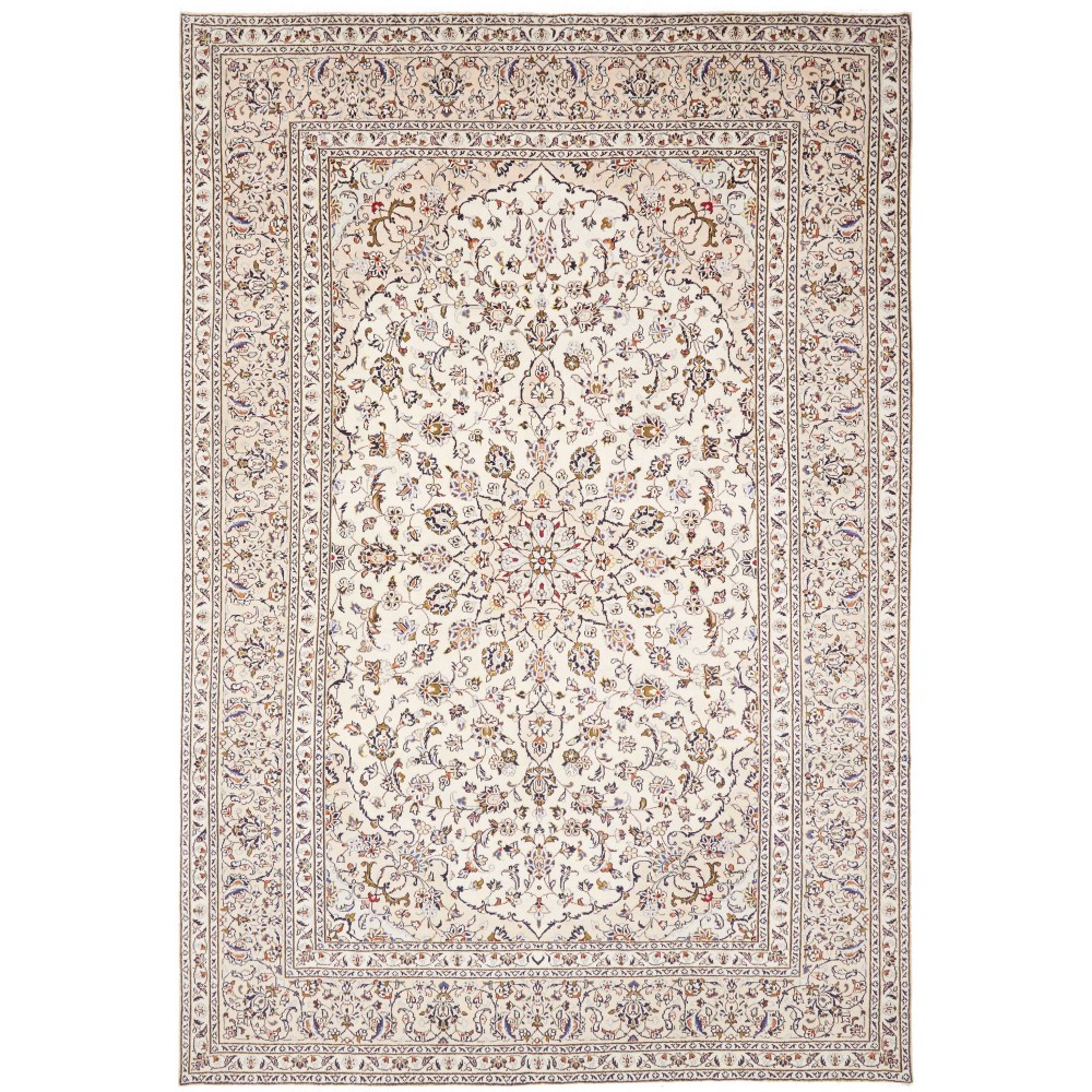 Tappeto Kashan Persia bianco grigio 240x355