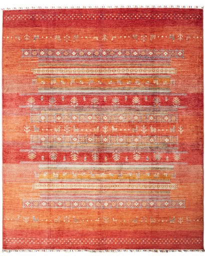Tappeto Siva Pakistan rosso giallo 250x298