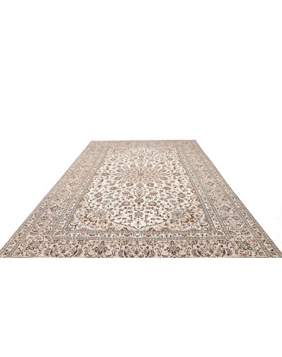 Tappeto Kashan Persia bianco grigio 240x355