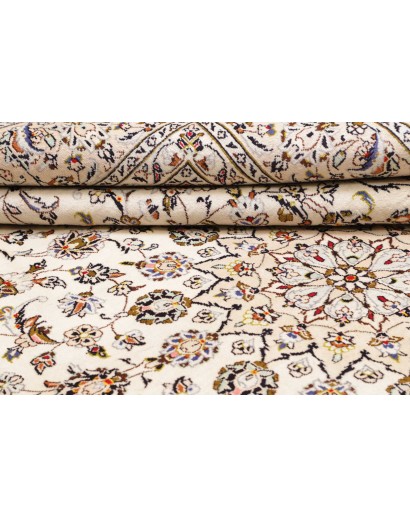 Tappeto Kashan Persia bianco grigio 240x355