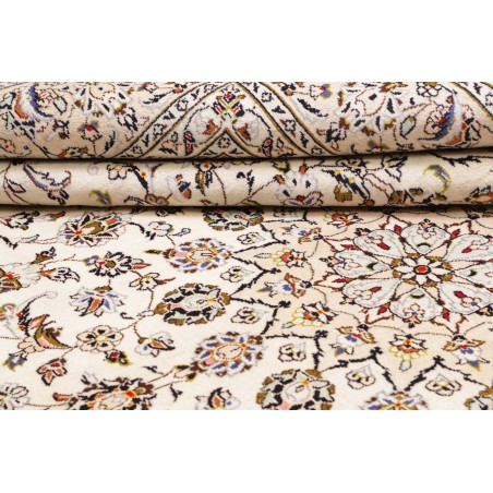 Tappeto Kashan Persia bianco grigio 240x355