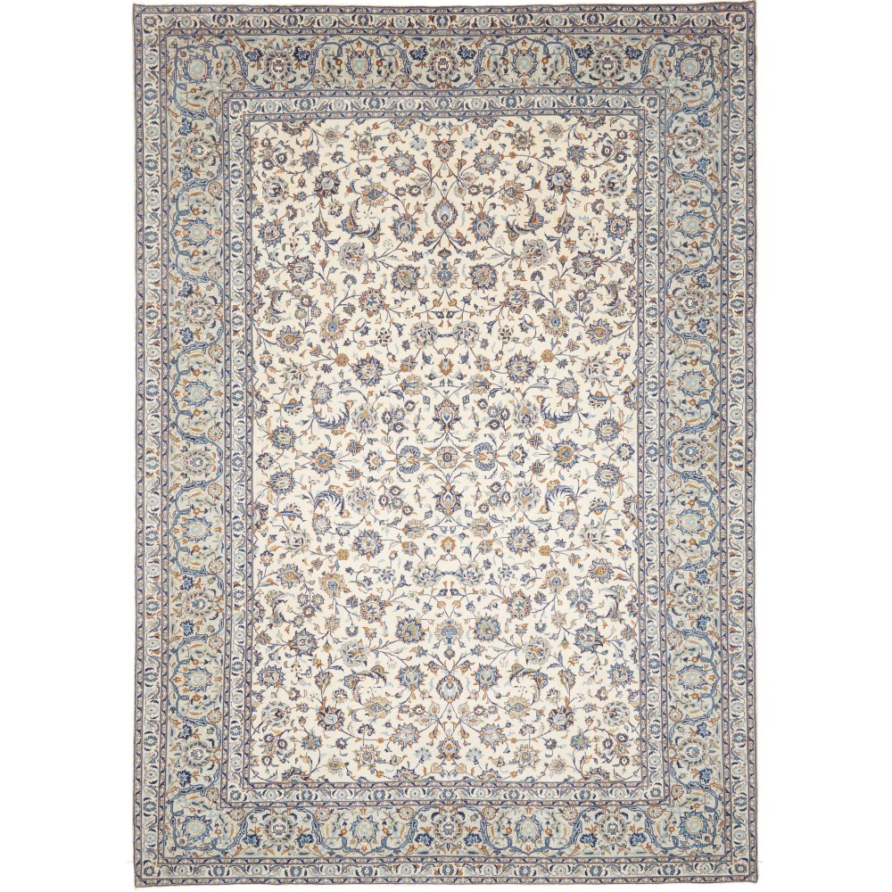 Tappeto Kashan Persia bianco grigio 300x420