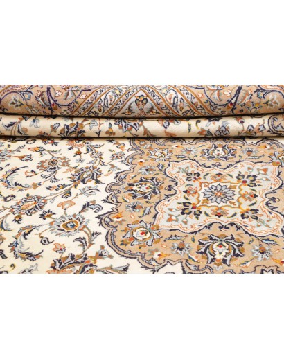 Tappeto Kashan Persia beige grigio 298x400