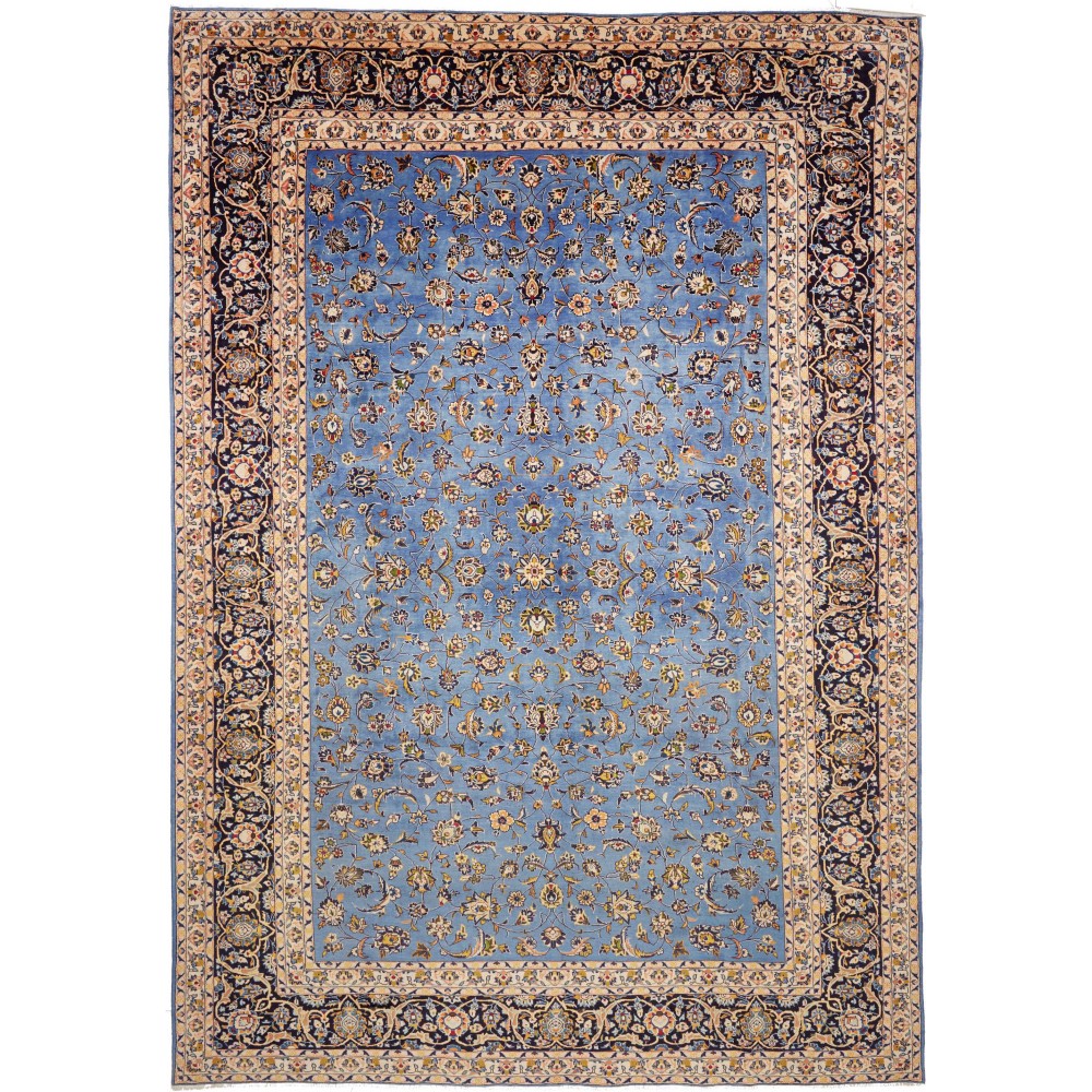 Tappeto Kashan Persia azzurro grigio 307x447